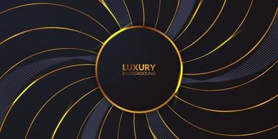 lujo elegante premium negro oscuro con fondo de banner de decoración de acento dorado para la plantilla de premio ganador vector