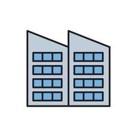 color de icono de edificio de oficinas para sitio web, presentación de símbolo vector