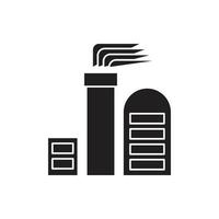 Building Factory Icon silhouette for website, symbol presentation vector