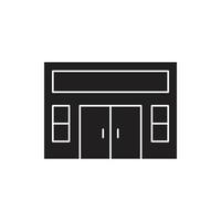 Building shop Icon silhouette for website, symbol presentation vector