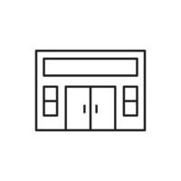 Building shop Icon line for website, symbol presentation vector