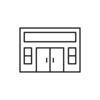 Building shop Icon line for website, symbol presentation vector