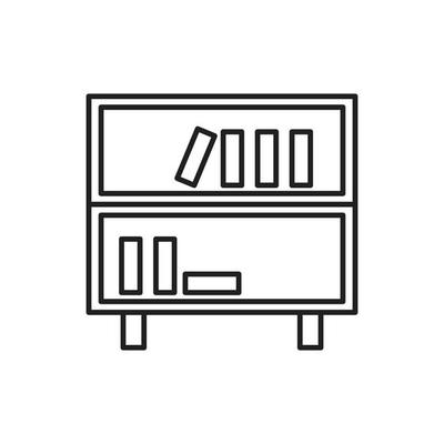 bookshelf icon for website, symbol, presentation
