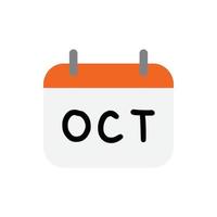 Vector calendar October for website, cv, presentation