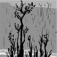 lluvia en el bosque garabato, vector