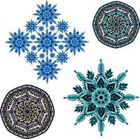 set of boho ornaments, ethnic pattern, vector on white background