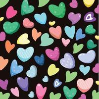 pattern design with colorful hearts . Vector romantic background. Great for fabric, textile, apparel