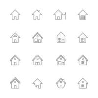 house icons set vector for website