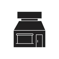 Building shop Icon silhouette for website, symbol presentation vector