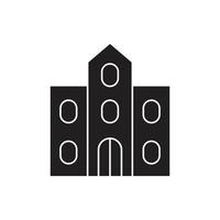 Building Icon silhouette for website, symbol presentation vector