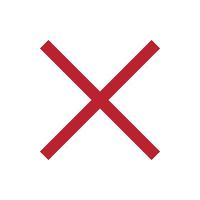 X mark icon for website, presentation vector