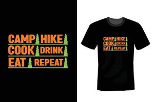 Camping T shirt design, vintage, typography vector