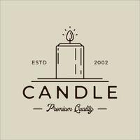 candle logo line art vector simple minimalist illustration template icon graphic design