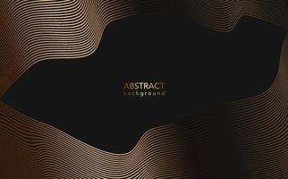 Abstract Template warped horizontal gold Striped Background. Vector curved twisted slanting, waved lines pattern. Brand new style for your business design. Golden retro line pattern graphic on black