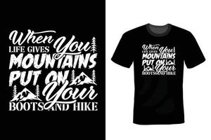 Hiking T shirt design, vintage, typography vector