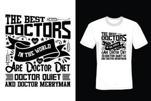 diseño de camiseta de doctor, vintage, tipografía vector