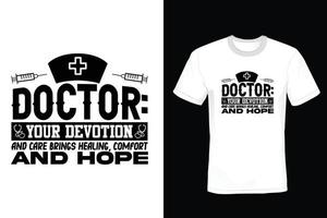 diseño de camiseta de doctor, vintage, tipografía vector
