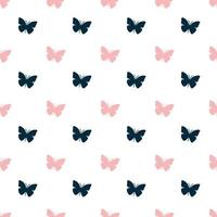 Flying butterflies seamless vector pattern Isolated on white background.