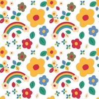 Floral Seamless vector pattern for background, Fabric wrapping paper and others isolated on white background.