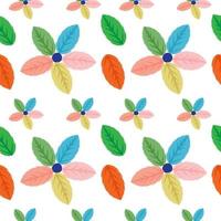 Colorful Tropical seamless leaves vector pattern For background, fabric, Wrapping paper and others isolated on white background.Vector art illustration.