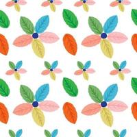 Colorful Tropical seamless leaves vector pattern For background, fabric, Wrapping paper and others isolated on white background.Vector art illustration.