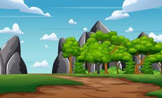 Background of dirt road and trees illustration vector
