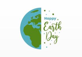 Earth day background banner poster with half part of earth. vector