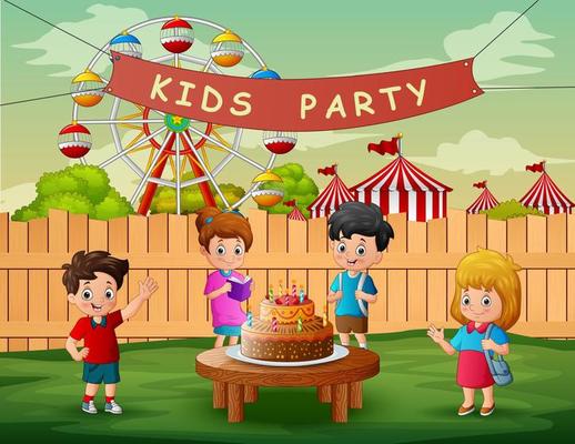 Free kids party - Vector Art