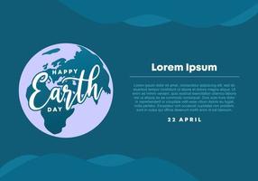 Earth day background banner poster with globe on blue color. vector