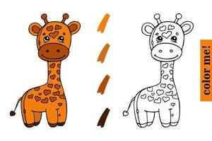 Cute giraffe cartoon coloring book for kids premium vector Premium Vector