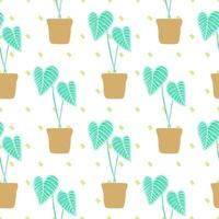 Seamless pattern with ornamental plants. Hand drawn vector. vector