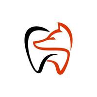 dental fox. a logo that combines a tooth and a fox vector