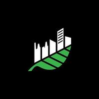 nature city. a combination of the leaf logo and the building, the leaf means natural and the building is synonymous with a city