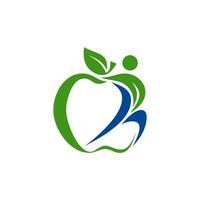 nature healthy supplements. a combination of leaf logos, healthy people and apples, this will represent a healthy supplement vector