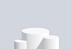 moderno podio blanco 3d realista para la exhibición de su producto. ilustración vectorial vector