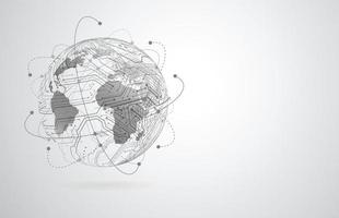 Global network connection. World map point and line composition concept of global business. Vector Illustration