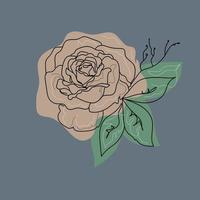 Rose continuous line doodle style vector design