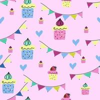 Seamless pattern with cakes,