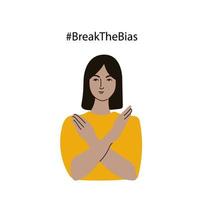 Break the bias, woman day. Flat vector illustration