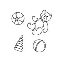 juguetes de bebé set doodle sketch arte vectorial vector