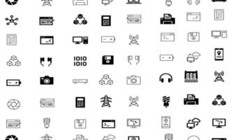 satellite icon, mobile icon, phone icon, black and white fabric pattern connection in all directions, Radio Station Icons. Black Scribble Design. Vector Illustration.