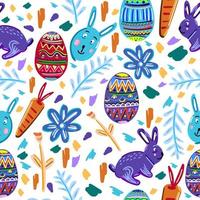 Seamless pattern of easter elements isolated on white background. vector