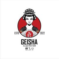 ilustración de geisha, formato listo eps 10.eps vector