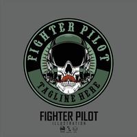 FIGHTER PILOT ILLUSTRATION WITH A GRAY BACKGROUND.eps vector