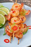 Shrimp sauteed in garlic and soy caramel photo