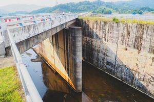 Drainage channels of large dams in dry season The water shortage. water resource management concept photo