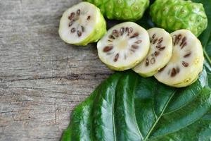 Indian Mulberry is used as a laxative to cure wasting disease and extract the color from it. can be a fabric dye by mixing various parts of salt can change to different colors as needed photo