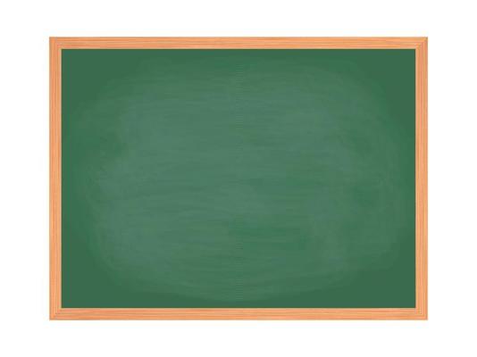 School chalkboard desk. Rubbed out dirty chalkboard.