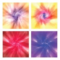 abstract circular color tie dye background in set vector