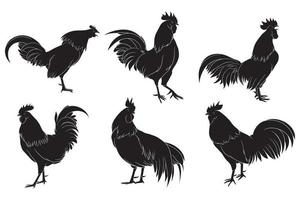 hand drawn silhouette of rooster